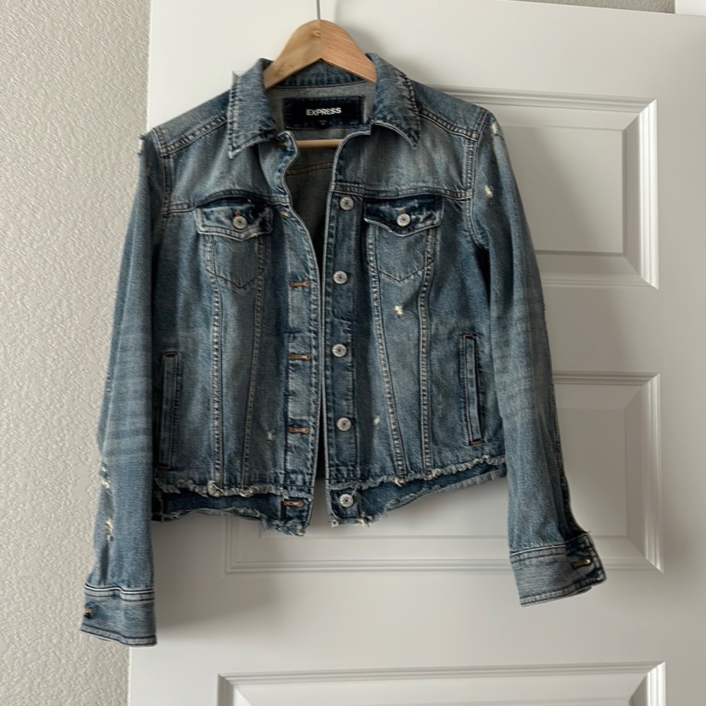 Distressed Express Jean Jacket